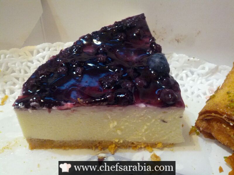 كيكة التوت الازرق والليمون