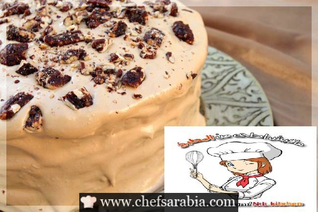 كيكة النسكافيه بصوص كريمة النسكافية