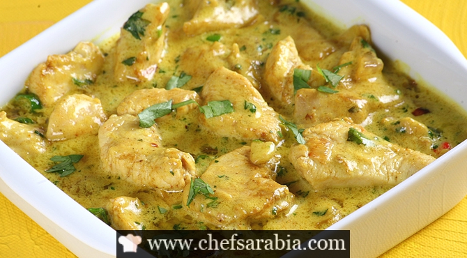 الدجاج الهندي بحليب جوز الهند